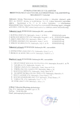 A Helyi v&aacute;laszt&aacute;si bizotts&aacute;g / Szavazatsz&aacute;ml&aacute;l&oacute;