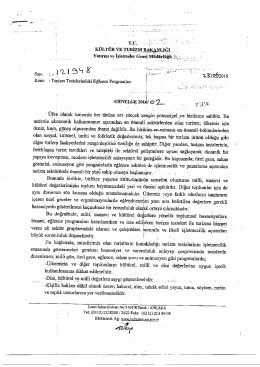 turizm tesislerindeki eğlence programlarına ilişkin genelge