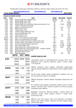 Forex Sabah Bülteni