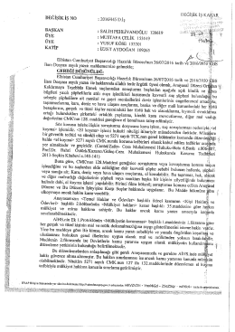 Page 1 DEĞİŞİK İş KARAR DEĞİŞİKİŞ N0 : 2016/445 Dİş BAŞKAN
