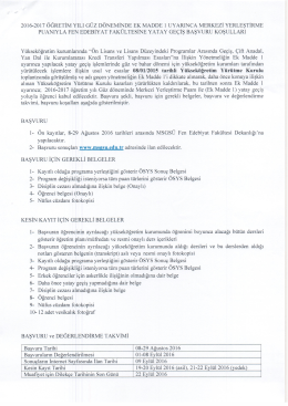 fen edebiyat fak&uuml;ltesi 2016-2017 &ouml;ğretim yılı g&uuml;z d&ouml;neminde ek