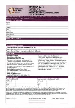 Page 1 IRANTEx2016 STANBUL 3-6 EYL&Uuml;L 2016 : T&Uuml;RKİYE MİLLİ
