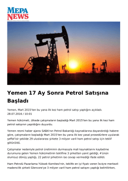 Yemen 17 Ay Sonra Petrol Satışına Başladı
