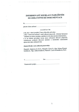 Tiskopis Informovaného Souhlasu