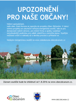 Page 1 UPOZORNĚNÍ PRO NASE OBCANY Vážení spoluobčané