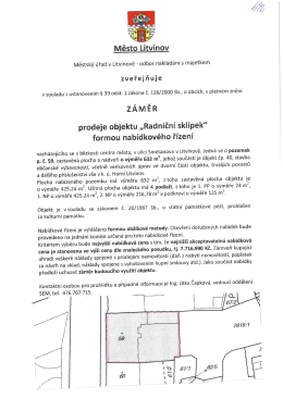 Záměr prodeje objektu "Radniční sklípek" formou