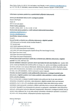 Informace o provozu podatelny