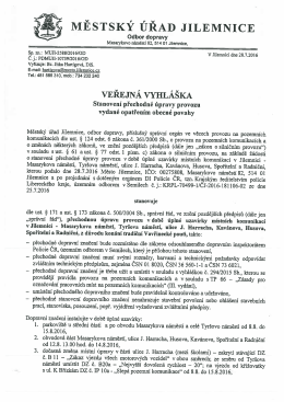 Stanoven&iacute; přechodn&eacute; &uacute;pravy provozu vydan&eacute;