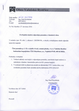 Zveřejnění záměru odprodeje pozemku z