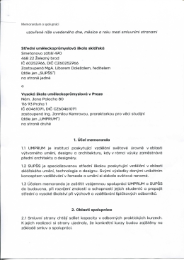 Memorandum o spolupráci SUPŠS a VŠUP