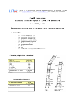 Ceník PDF Ceník pronájmu TOPLIFT - Brka