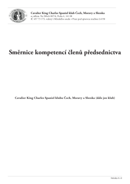 Směrnice kompetencí členů předsednictva