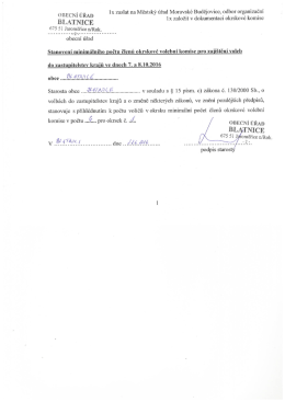 Stanoven&iacute; minim&aacute;ln&iacute;ho počtu členů OVK