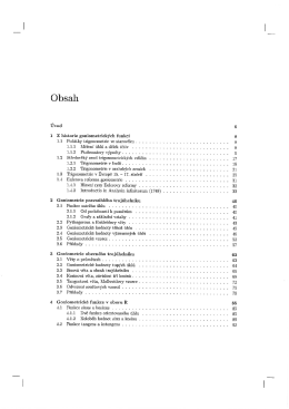 Page 1 Obsah &Uuml;vod 1 Z historie gomiometrickych funkci 1.1 Po&ecirc;&aacute;tky