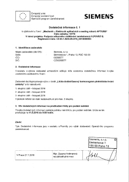 Dodatečná informace č. 1
