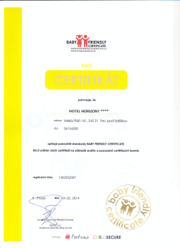 BABYmRIENDLY CERTIFICATE