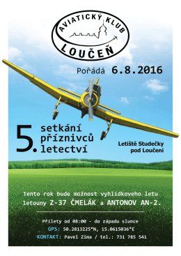 Páté setkání příznivců letectví (Loučeň, 5. 8. 2016)