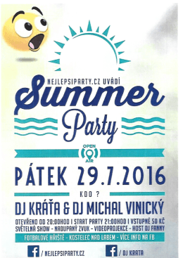 Summer party v pátek 29.7.2016