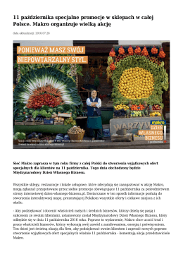 11 października specjalne promocje w sklepach w całej Polsce