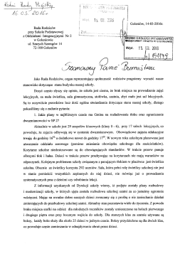 Pismo Rady Rodzic&oacute;w