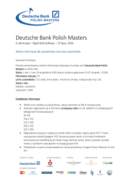 Deutsche Bank Polish Masters 2016