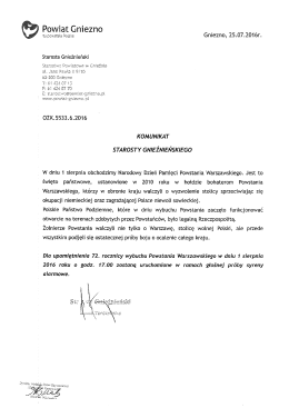Komunikat PCZK dotyczący włączenia syren
