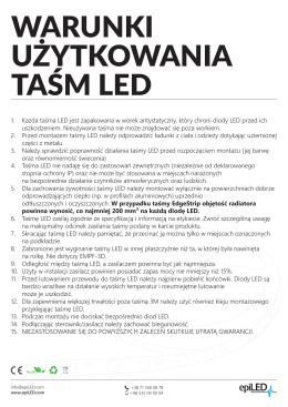 Warunki użytkowania taśm LED