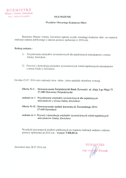 Page 1 BURMISTRZ Miasta i Gminy Zawichost woj świetokrzyskie