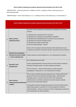 Karta Produktu ubezpieczenia podróży