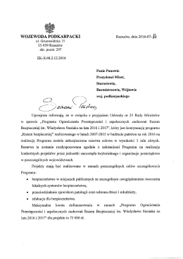"Razem Bezpieczniej" skierowanego do jednostek samorządu
