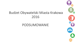 Kampania Budżetu Obywatelskiego Miasta Krakowa 2016