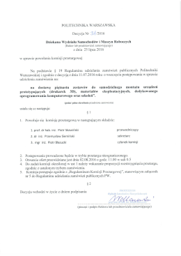 w sprawie powołania komisji przetargowej