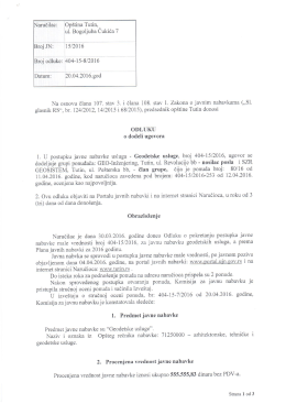 Odluka o dodeli ugovora