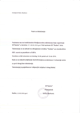 GP Budva 2016 poziv - Streljacki Savez Crne Gore
