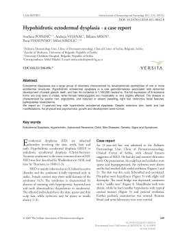 Hypohidrotic ectodermal dysplasia - a case report