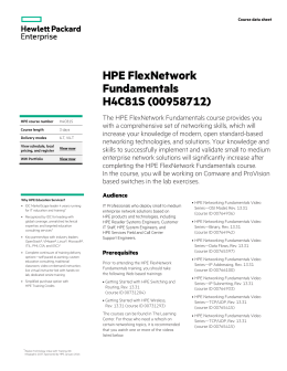HP FlexNetwork Fundamentals