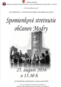 Spomienkov&eacute; stretnutie 2016