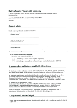 Főző-s&uuml;tő verseny jelentkez&eacute;si lap let&ouml;lt&eacute;se