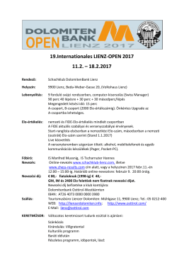 19.Internationales LIENZ-OPEN 2017 11.2. – 18.2.2017
