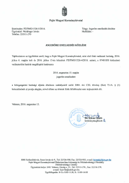 Page 1 Fejér Megyei Kormányhivatal Iktatószám: FE/FMO/1326