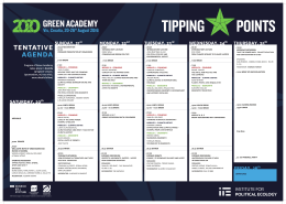 Tentative Agenda