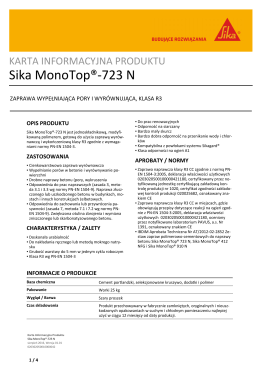 Sika MonoTop®-723 N - Sika Poland Sp. z oo
