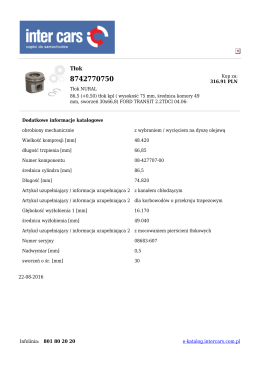 316.91 PLN Tłok NURAL 86,5 (+0,50) tłok kpl - e