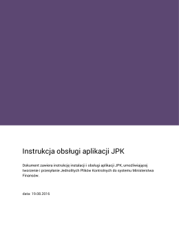 Instrukcja obsługi aplikacji JPK