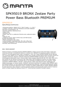 SPK95019 BRONX Zestaw Party Power Bass Bluetooth