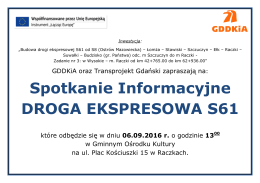 Spotkanie Informacyjne DROGA EKSPRESOWA S61