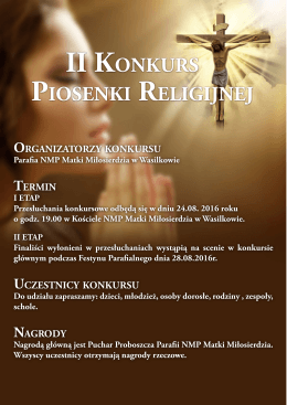 ii kOnkurs PiOsenki religijnej - Parafia NMP Matki Miłosierdzia w