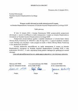 Wyniki rekrutacji na studia ND-BW4