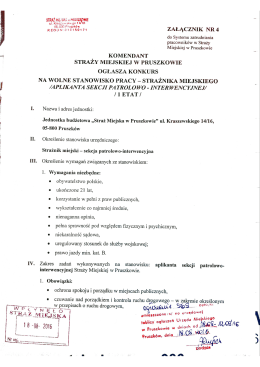 ogłoszenie o naborze na stanowisko strażnika