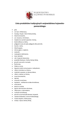 Lista produktów tradycyjnych województwa kujawsko